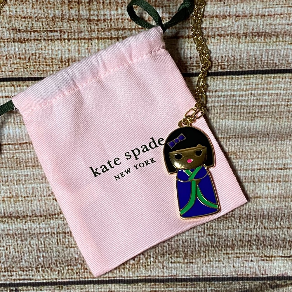Kate Spade RARE “Kanpai” Kimono Blue Necklace